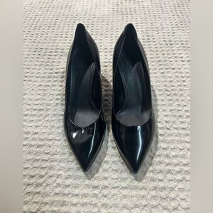 Burberry Kitten Heels Womens 35 Black Leather